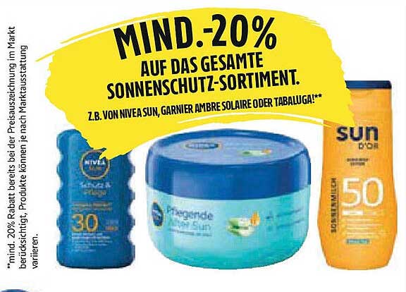 MIND.-20% AUF DAS GESAMTE SONNENSCHUTZ-SORTIMENT