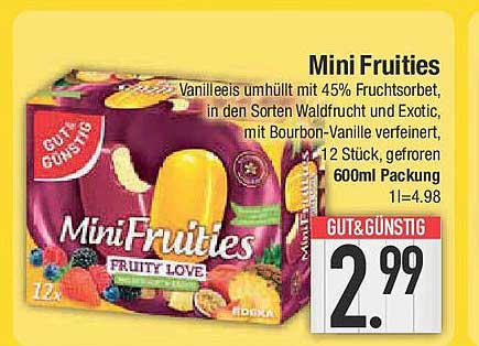 Mini Fruities - 12 Stück, gefroren, 600ml Packung
