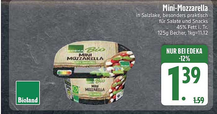 Mini-Mozzarella in Salzlake, besonders praktisch für Salate und Snacks