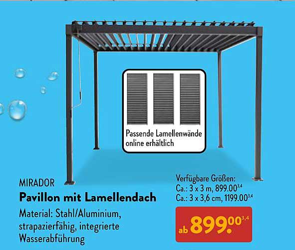 MIRADOR Pavillon mit Lamellendach