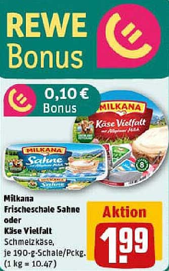 Molkerei Milkana Frischeschale Sahne oder Käse Vielfalt – Aktion