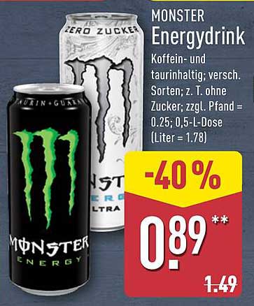 MONSTER Energidrink - Koffeinhaltiger Genuss in verschiedenen Sorten