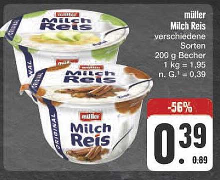 müller Milch Reis verschiedene Sorten 200 g Becher