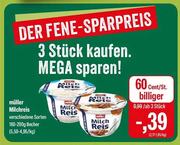 müller Milchreis verschiedene Sorten 180-200g Becher