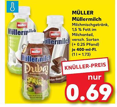 MÜLLER Müller Milch – 400 ml zum Knüllerpreis