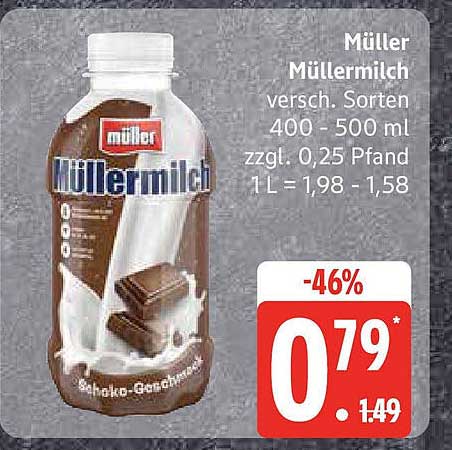 Müller Müller Milch versch. Sorten 400 - 500 ml