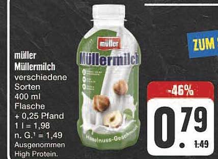 Müller Müller Milchschnitte - verschiedene Sorten 400 ml Flasche