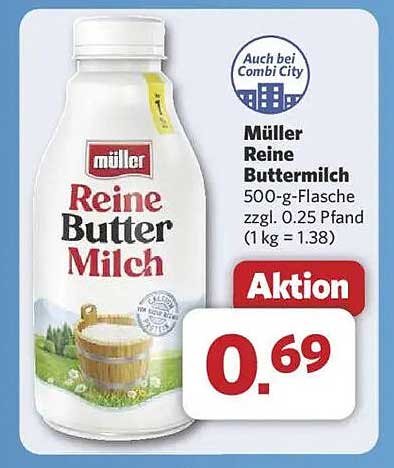 Müller Reine Buttermilch 500-g-Flasche
