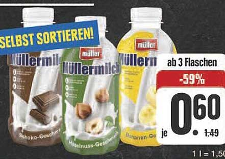 Müllermilch - Ab 3 Flaschen je nur 0,60 €!