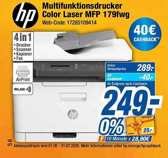 Multifunktionsdrucker Color Laser MFP 179fwg