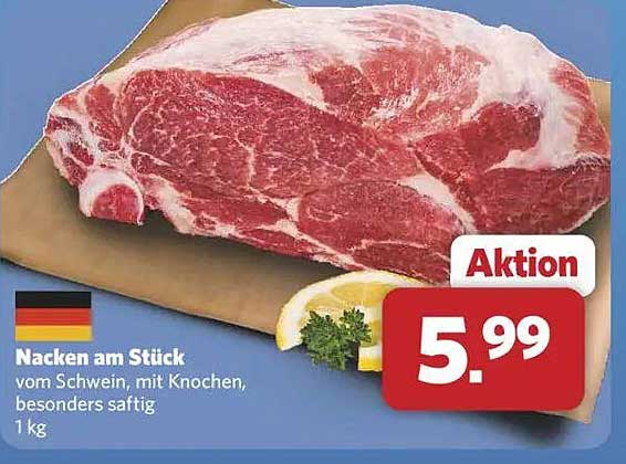 Nacken am Stück vom Schwein, mit Knochen, besonders saftig