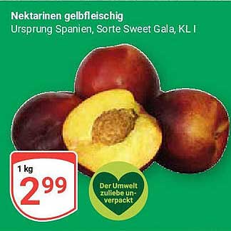 Nektarinen gelbfleischig – Süße Frucht aus Spanien
