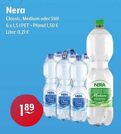 Nera Wasser 6 x 1,5 l - Classic, Medium oder Still