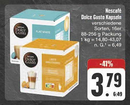 Nescafé Dolce Gusto Kapseln verschiedene Sorten, 16er