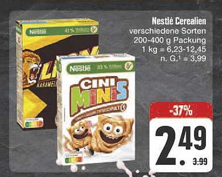 Nestlé Cerealien verschiedene Sorten 200-400 g