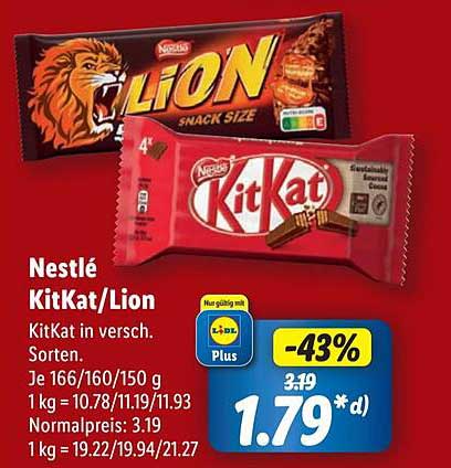 Nestlé KitKat/Lion - Snackgröße