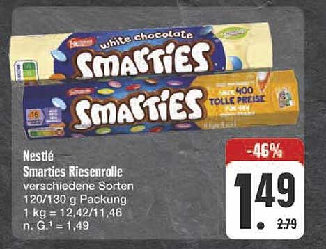 Nestlé Smarties Riesenrolle verschiedene Sorten 120/130 g