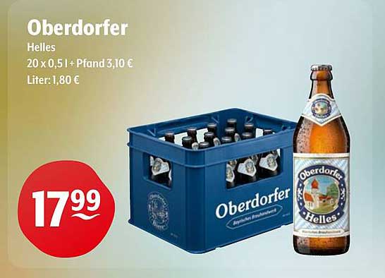 Oberdorfer Helles 20 x 0,5 l (1 + Pfand 3,10 €)
