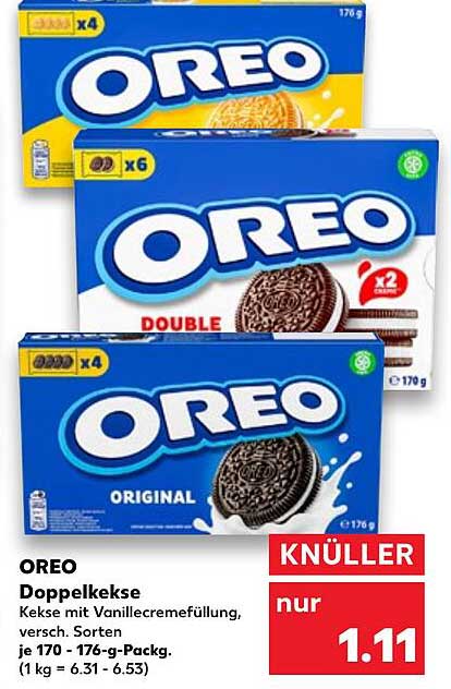 OREO Doppelke Keks Packungen, 170 g - 176 g
