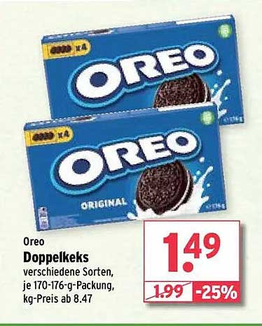 Oreo Doppelkeks - verschiedene Sorten, je 170-176-g-Packung