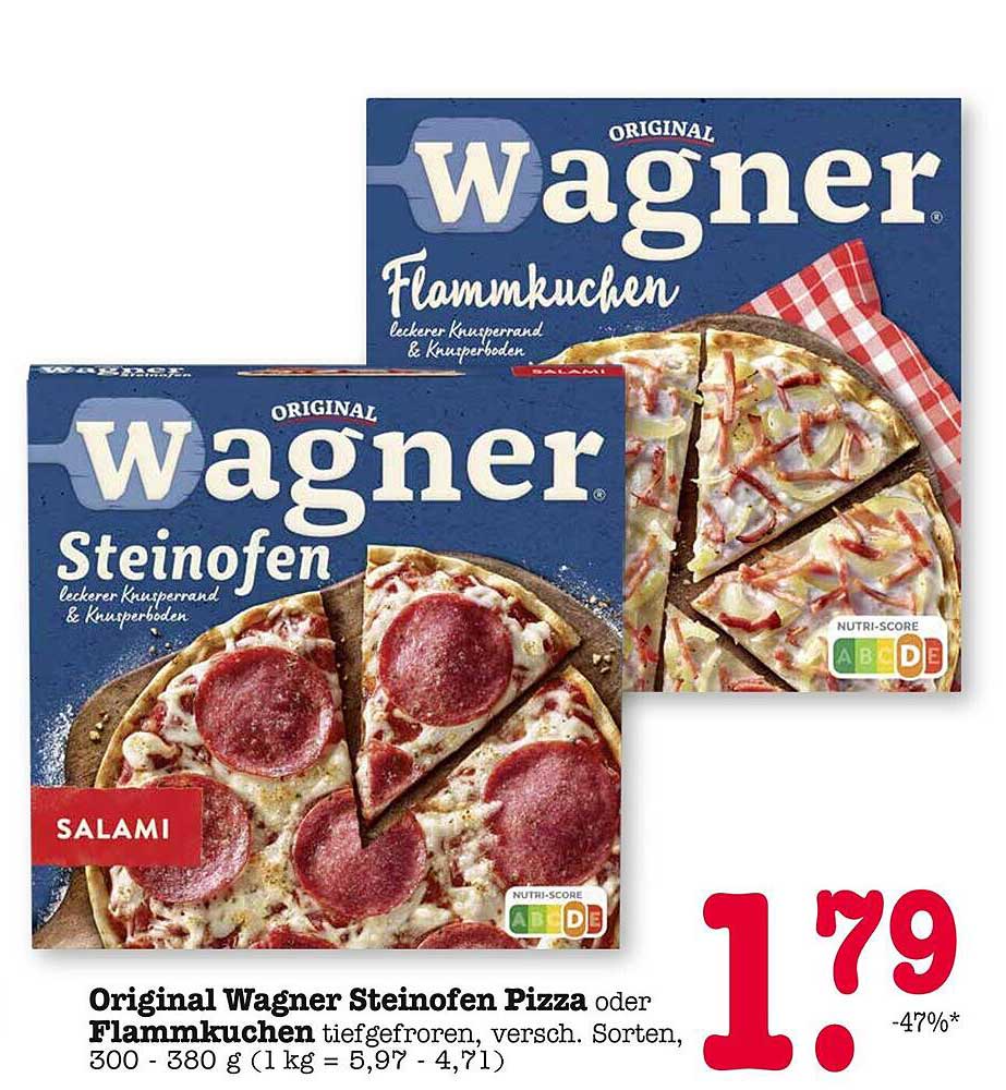 Original Wagner Steinofen Pizza oder Flammkuchen tiefgefroren, 300 - 380 g