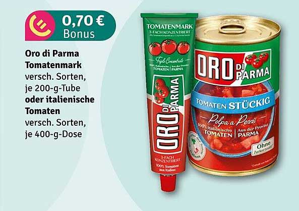 Oro di Parma Tomatenmark und italienische Tomaten
