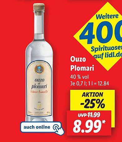 Ouzo Plomari 40 % vol - Spirituose mit Charakter