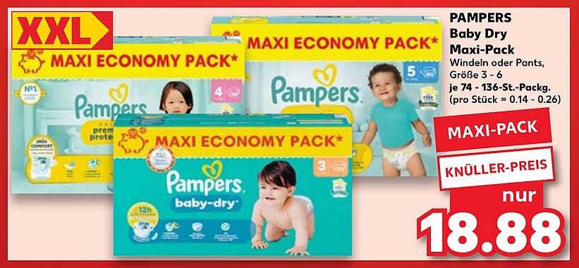 PAMPERS Baby Dry Maxi-Pack - Windeln oder Pants, Größe 3 - 6