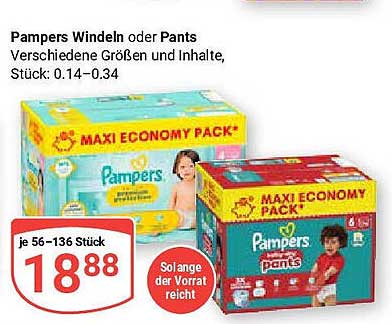 Pampers Windeln oder Pants - Maxi Economy Pack