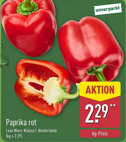 Paprika rot - Lose Ware; Klasse 1, Niederlande