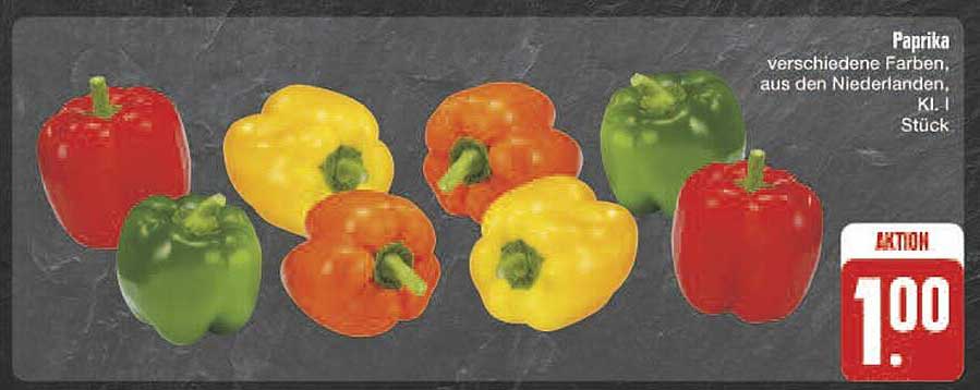 Paprika verschiedene Farben, aus den Niederlanden, KI. 1 Stück