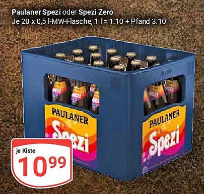 Paulaner Spezi oder Spezi Zero - 20 x 0,5 l-Kiste