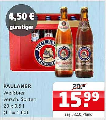 PAULANER Weißbier verschiedene Sorten - 20 x 0,5 l