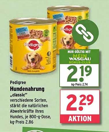 Pedigree Hundenahrung „classic“ 800-g-Dose