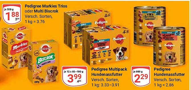 Pedigree Markies Trios oder Multi Bisrock - Verschiedene Sorten
