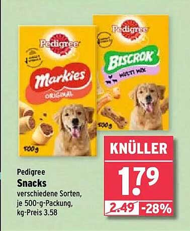 Pedigree Snacks - Verschiedene Sorten, je 500-g-Packung