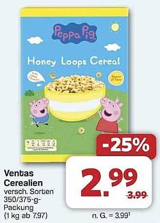 Peppa Pig Honey Loops Cereal - verschiedene Sorten 350/375 g-Packung