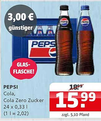 Pepsi Cola, Cola Zero Zucker 24 x 0,33 l