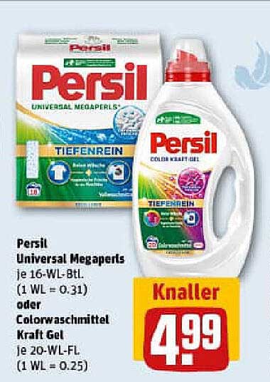 Persil Universal Megaperls und Colorwaschmittel Kraft Gel - Knaller Preis
