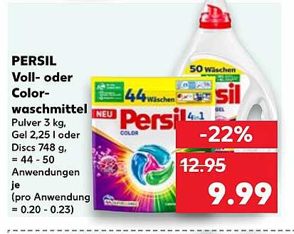 PERSIL Voll- oder Colorwaschmittel 3 kg, Gel 2,25 l oder Discs 748 g