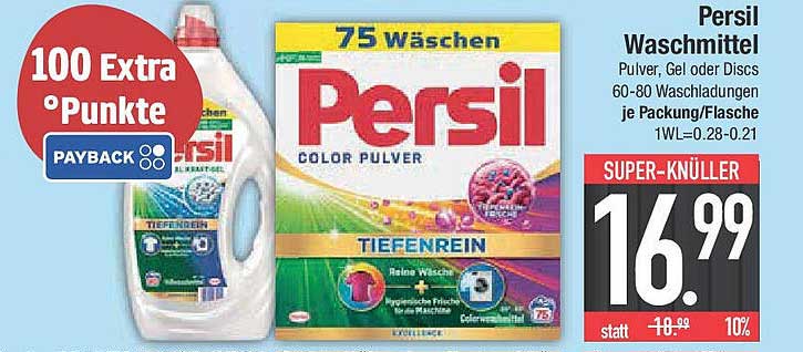 Persil Waschmittel Pulver, Gel oder Discs - 75 Wäschen