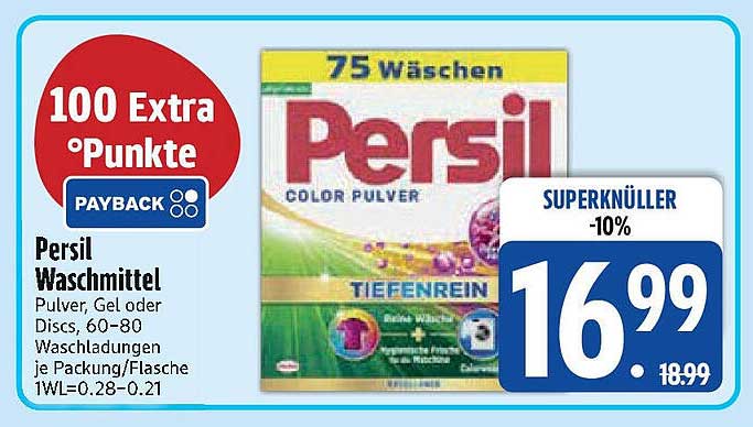 Persil Waschmittel Pulver, Gel oder Discs – 75 Wäschen