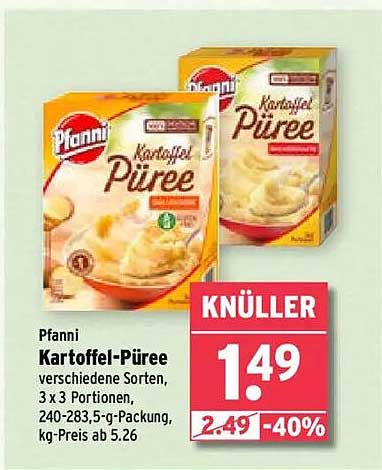 Pfanni Kartoffel-Püree verschiedene Sorten, 3 x 3 Portionen