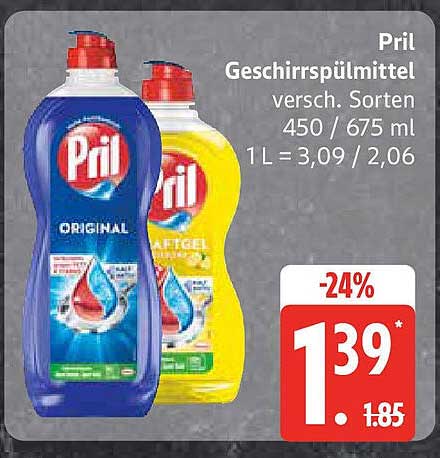 Pril Geschirrspülmittel verschiedene Sorten 450/675 ml