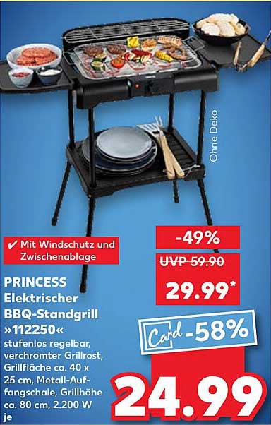 PRINCESS Elektrischer BBQ-Standgrill »112250«