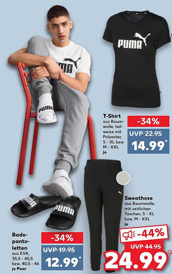 PUMA T-Shirt, Sweatpants und Badesandalen – Stilvoll und Bequem