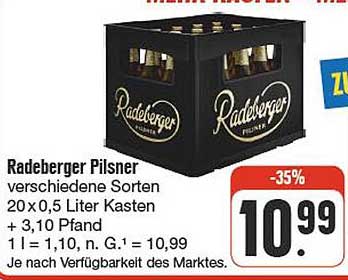 Radeberger Pilsner 20 x 0,5 Liter Kasten - jetzt im Angebot!