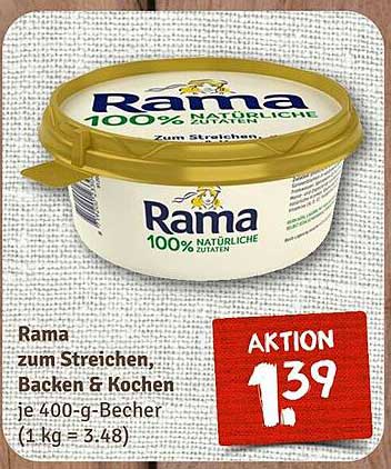 Rama zum Streichen, Backen & Kochen 400-g-Becher