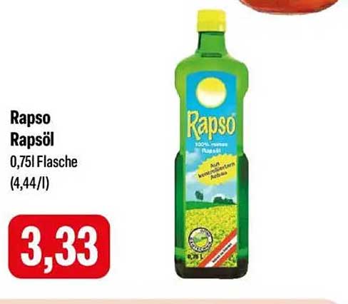Rapso Rapsöl 0,75l Flasche