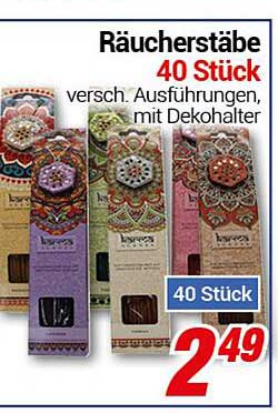 Räucherstäbe 40 Stück - verschiedene Ausführungen mit Dekohalter